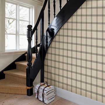 Show details for Twain Black Plaid Wallpaper