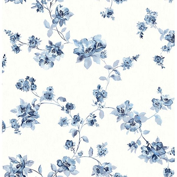 Picture of Cyrus Blue Festive Floral Wallpaper