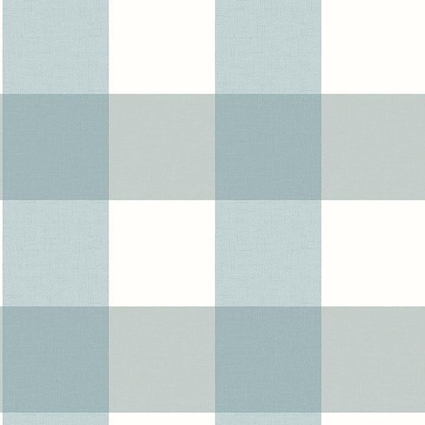Picture of Amos Teal Gingham Wallpaper