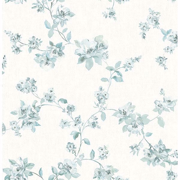 Picture of Cyrus Teal Festive Floral Wallpaper