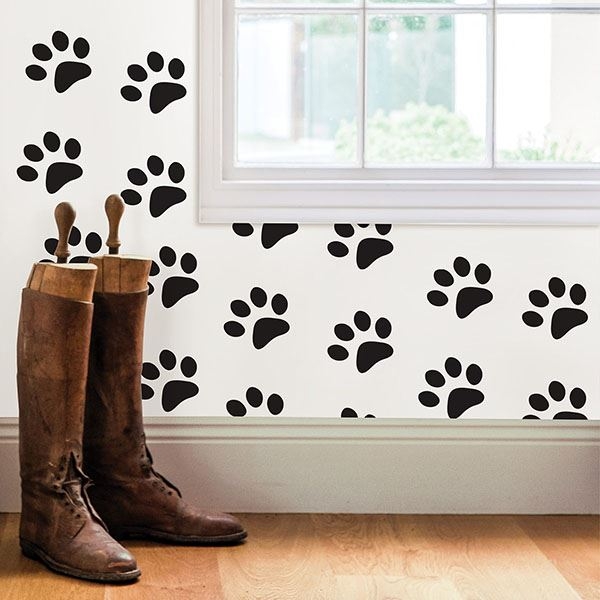 Picture of Paw Prints Wall Quote Decals
