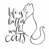 Better With Cats  Wall Quote Decals