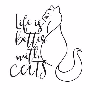 Show details for Better With Cats  Wall Quote Decals