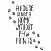 Home With Paw Prints Wall Quote Decals