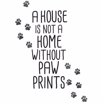 Show details for Home With Paw Prints Wall Quote Decals