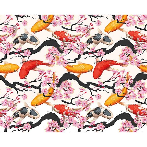 WALS0300 Blooming Koi Wall Mural by ohpopsi