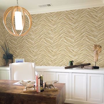 Show details for Aldie Khaki Chevron Weave Wallpaper