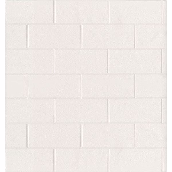 276621399 Barclays Paintable Paintable White Tile Wallpaper by Brewster