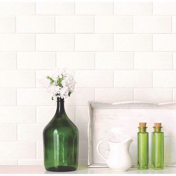 Show details for Barclays Paintable Paintable White Tile Wallpaper