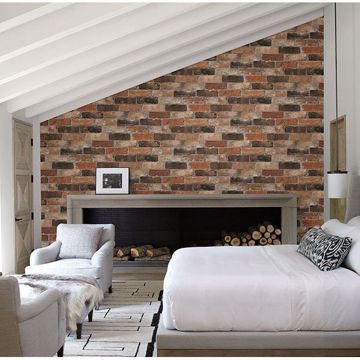 Show details for Bushwick Red Reclaimed Bricks Wallpaper