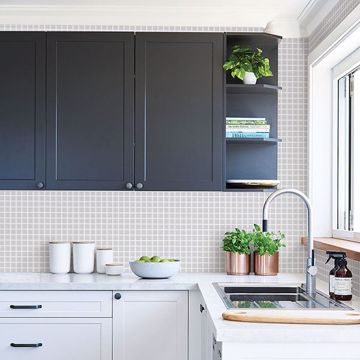 Show details for Crystalline Silver Glass Tile Wallpaper