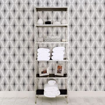 Show details for Draper Black Geometric Wallpaper