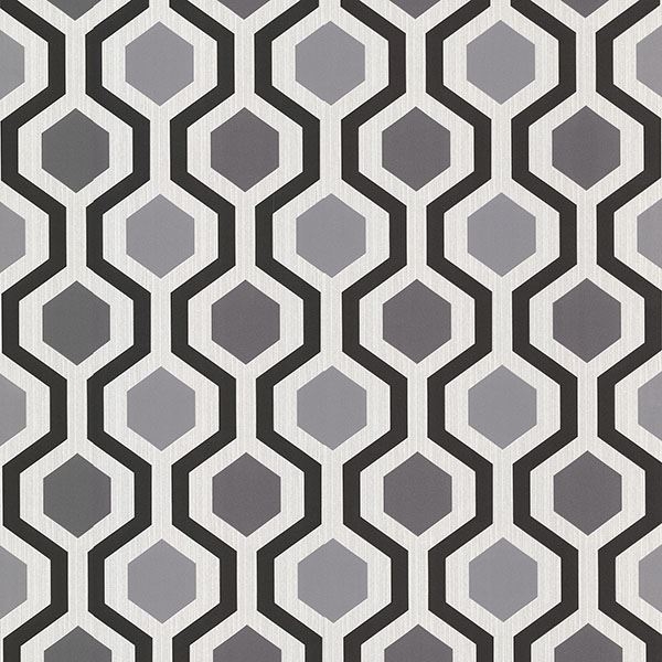 2766-20133 - Kelso Black Geometric Wallpaper - by Brewster