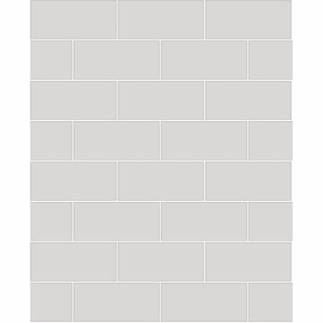 Picture of Parkway Light Grey Subway Tile Wallpaper 