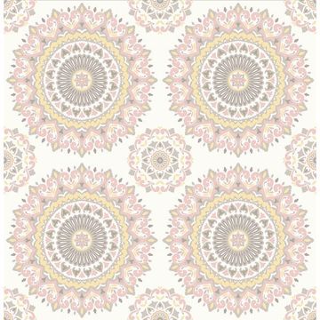 Picture of Priya Blush Medallion Wallpaper 