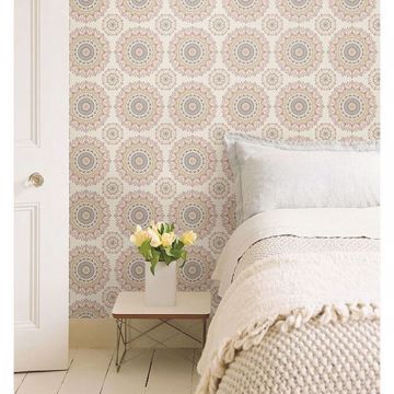 Show details for Priya Blush Medallion Wallpaper