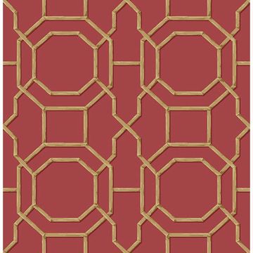 Picture of Rumi Red Trellis Wallpaper 