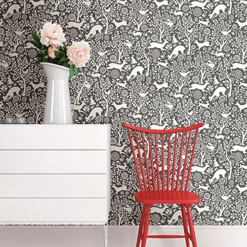 Show details for Seeger Charcoal Meadow Wallpaper