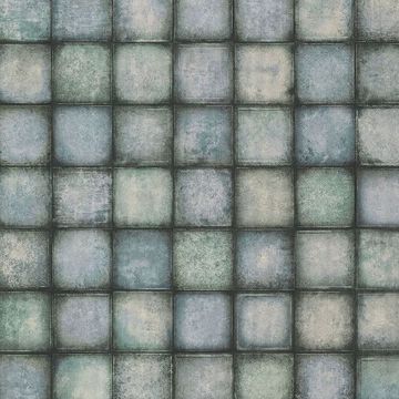 Picture of Soucy Blue Tiles Wallpaper 