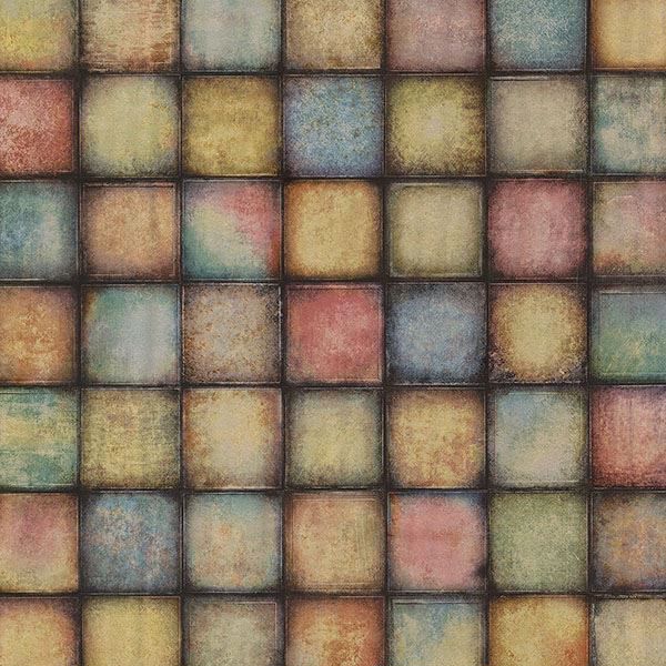 Picture of Soucy Multicolor Tiles Wallpaper 