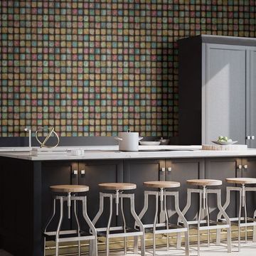 Show details for Soucy Multicolor Tiles Wallpaper