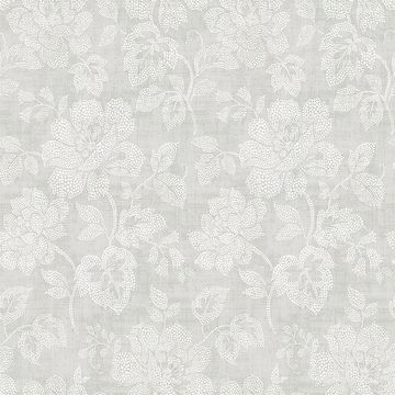 Picture of Tansy Light Grey Floral Scroll Wallpaper 