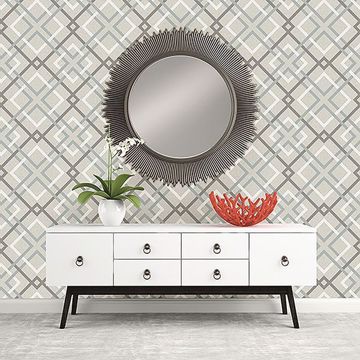 Show details for Tuvalu Taupe Plaid Wallpaper