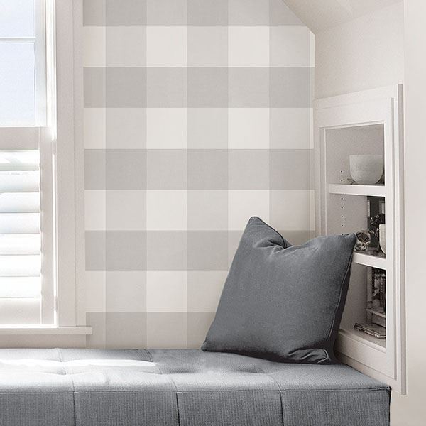 NU2691 - Farmhouse Plaid Peel and Stick Wallpaper - by NuWallpaper