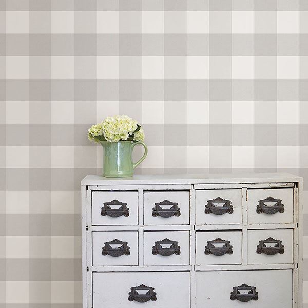 NU2691 - Farmhouse Plaid Peel and Stick Wallpaper - by NuWallpaper