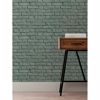Picture of Cologne Green Painted Brick Wallpaper 