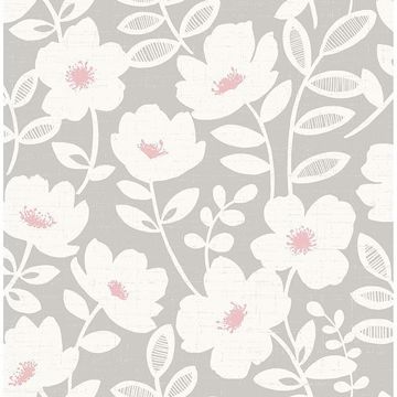 Show details for Bergman Pink Scandi Flower Wallpaper