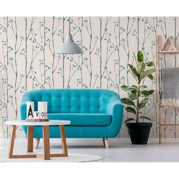 Picture of Ingrid Blue Scandi Tree Wallpaper