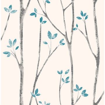 Show details for Ingrid Blue Scandi Tree Wallpaper