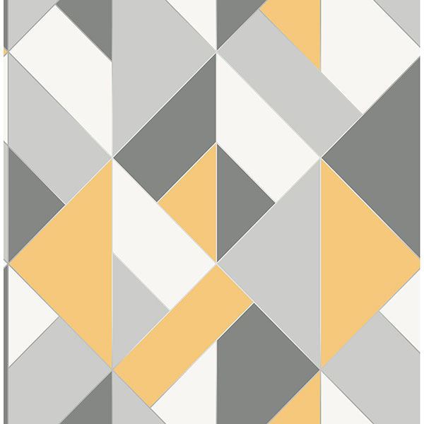 UW24781 - Delano Yellow Structured Geo Wallpaper - by Brewster