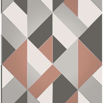 Show details for Delano Copper Structured Geo Wallpaper