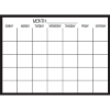 Black on Clear Monthly Dry Erase Calendar Decal