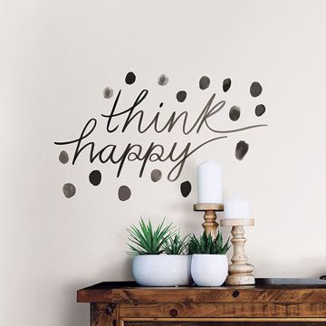 Show details for Think Happy Wall Quote Decals