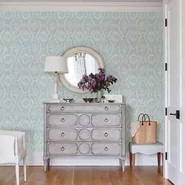 Show details for Painterly Aqua Wallpaper by Sarah Richardson