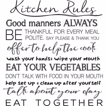 Show details for Kitchen Rules Wall Quote Decals