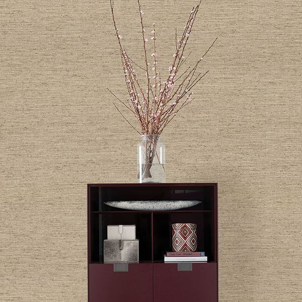 28076040 Everest Gold Faux Grasscloth Wallpaper by Warner