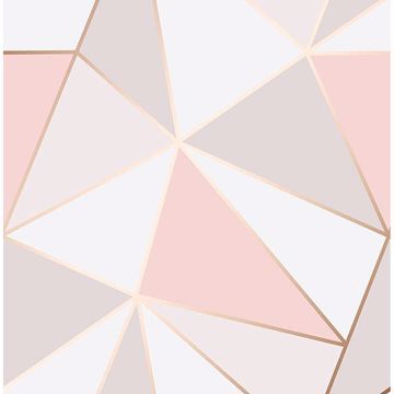 Picture of Arken Rose Gold Geometric Wallpaper 