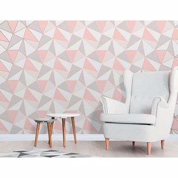 Show details for Arken Rose Gold Geometric Wallpaper
