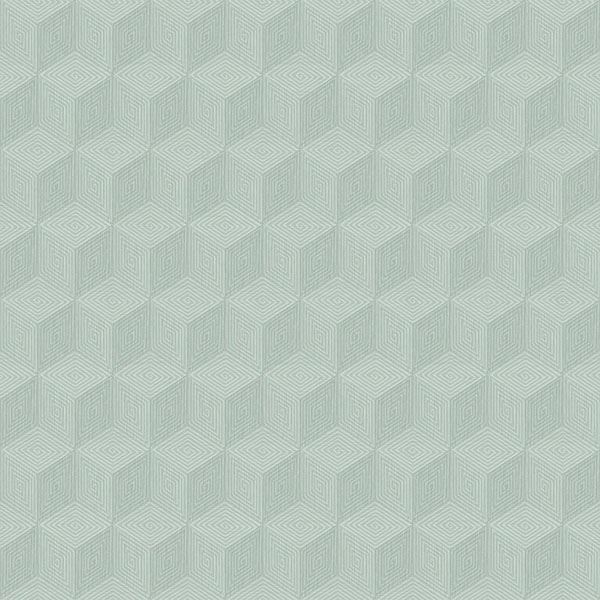 Picture of Claremont Seafoam Geometric Wallpaper 