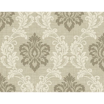 Picture of Adela Neutral Twill Damask Wallpaper 