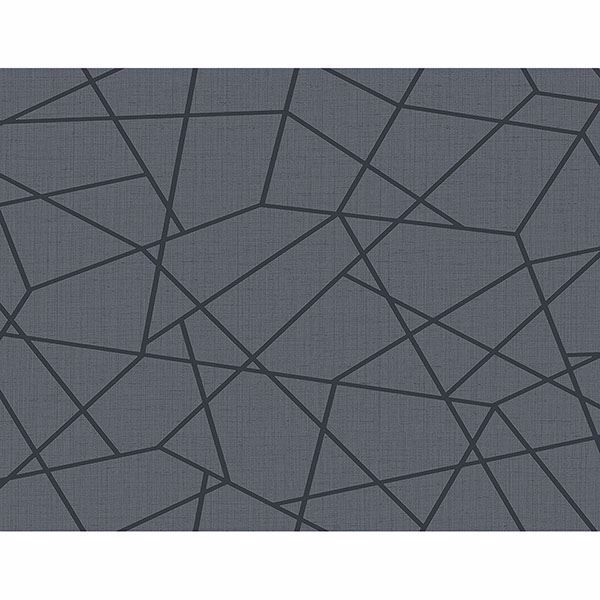 Picture of Heath Blue Geometric Linen Wallpaper