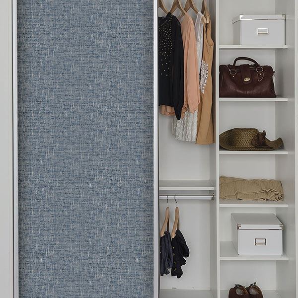 NU2918 Navy Poplin Texture Peel and Stick Wallpaper by NuWallpaper