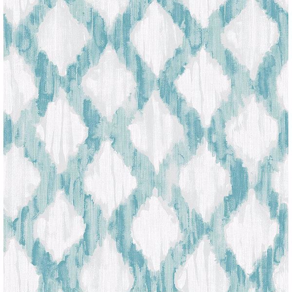 Picture of Teal Floating Trellis Peel & Stick Wallpaper