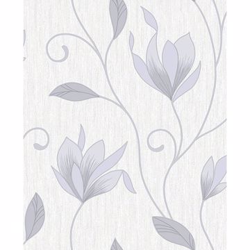 Picture of Synergy Grey Floral Trails Wallpaper 