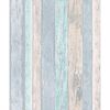 Picture of Cannon Blue Distressed Wood Wallpaper 