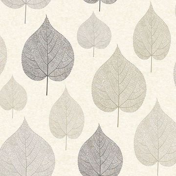 Picture of Quest Charcoal Leaf Wallpaper 